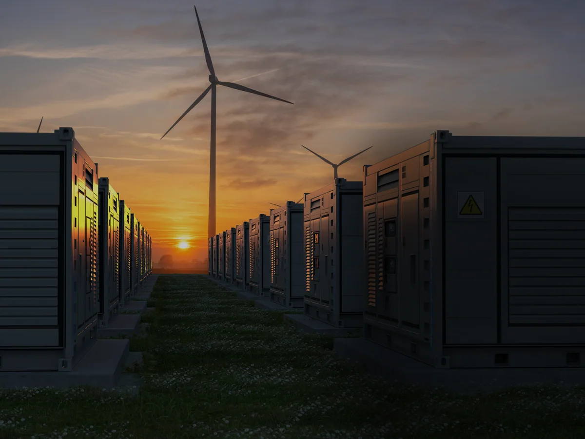 Battery energy storage containers in a renewable energy setting